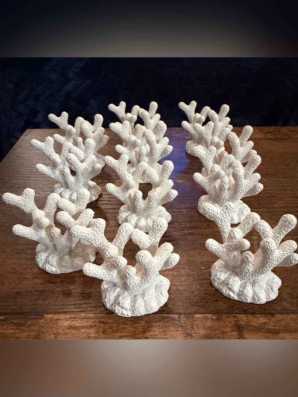 Beach Theme Coral Place Card Holders White Resin 11 pieces